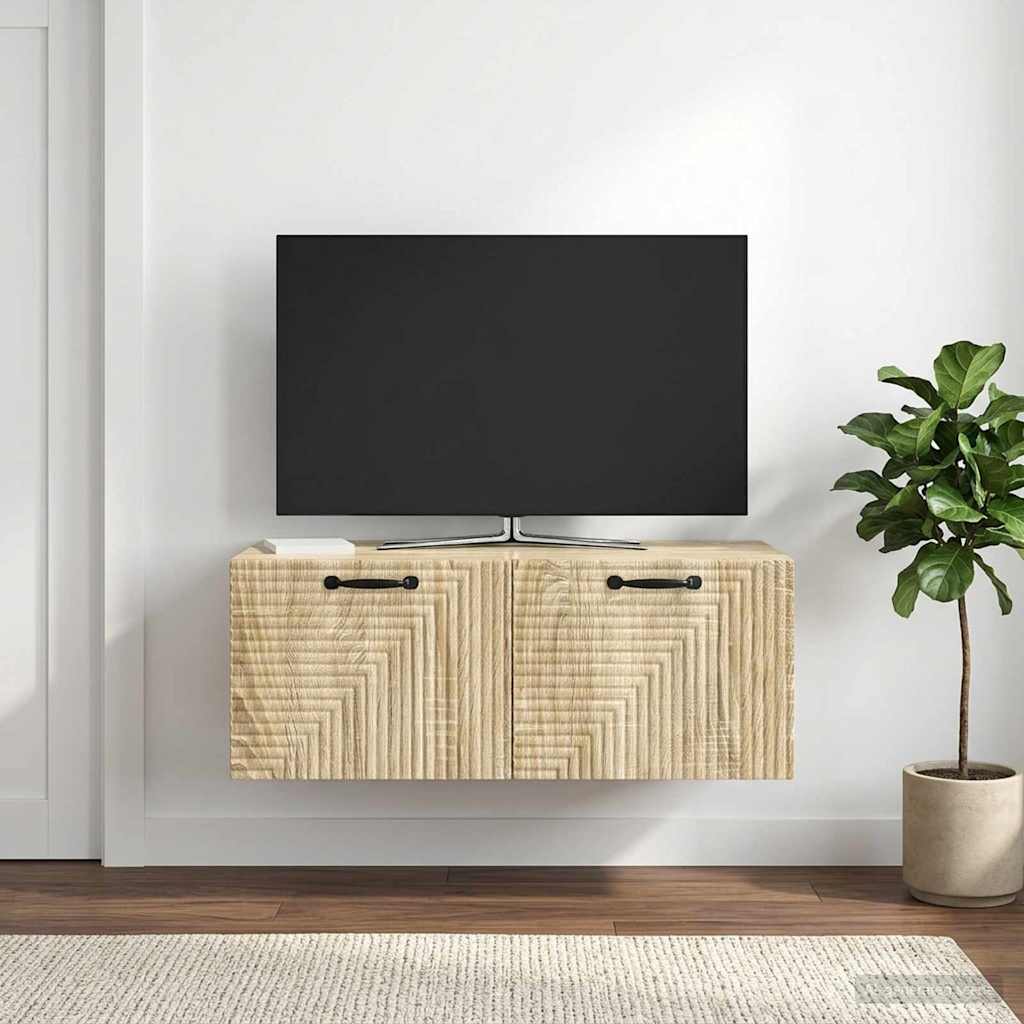 Væghængt TV-skab Sonoma-eg 78,5 x 41 x 30 cm Konstrueret træ