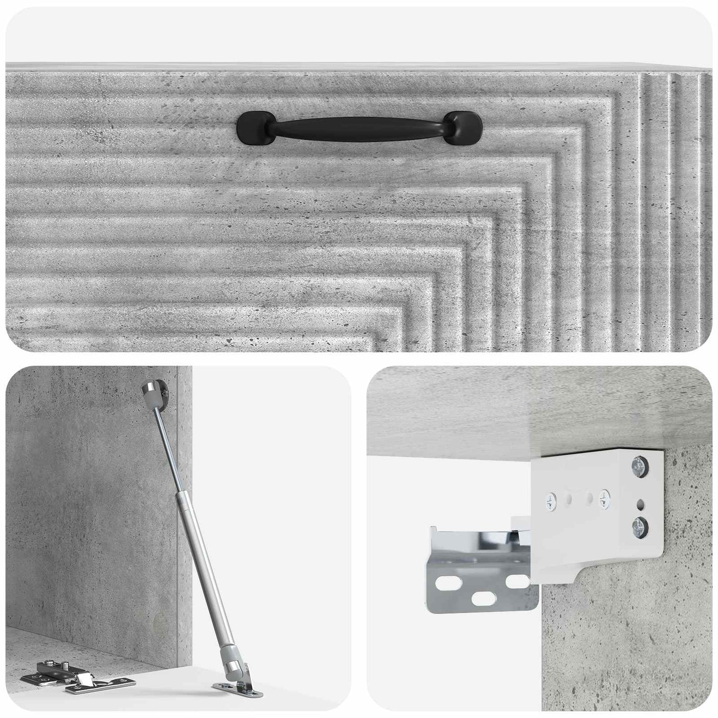 Væghængt TV-skab Betongrå 78,5 x 41 x 30 cm Konstrueret træ