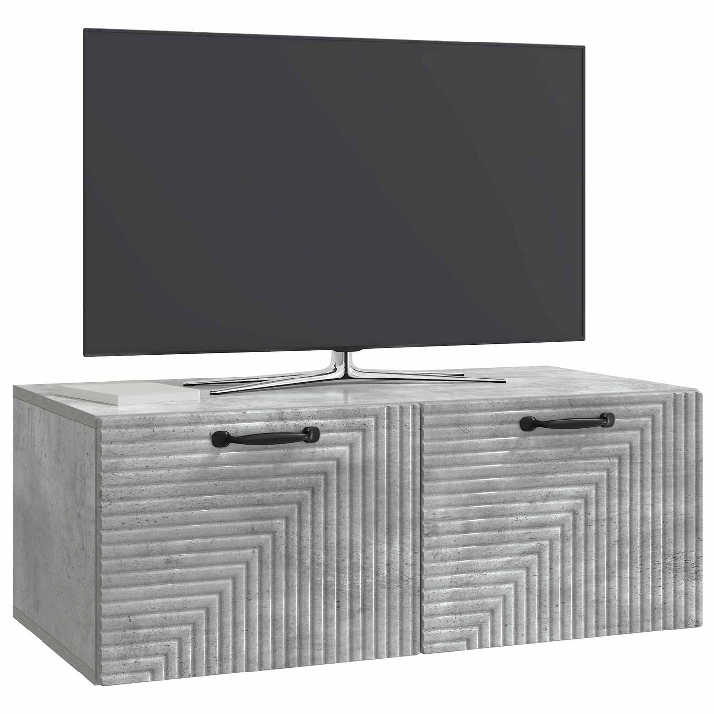 Væghængt TV-skab Betongrå 78,5 x 41 x 30 cm Konstrueret træ