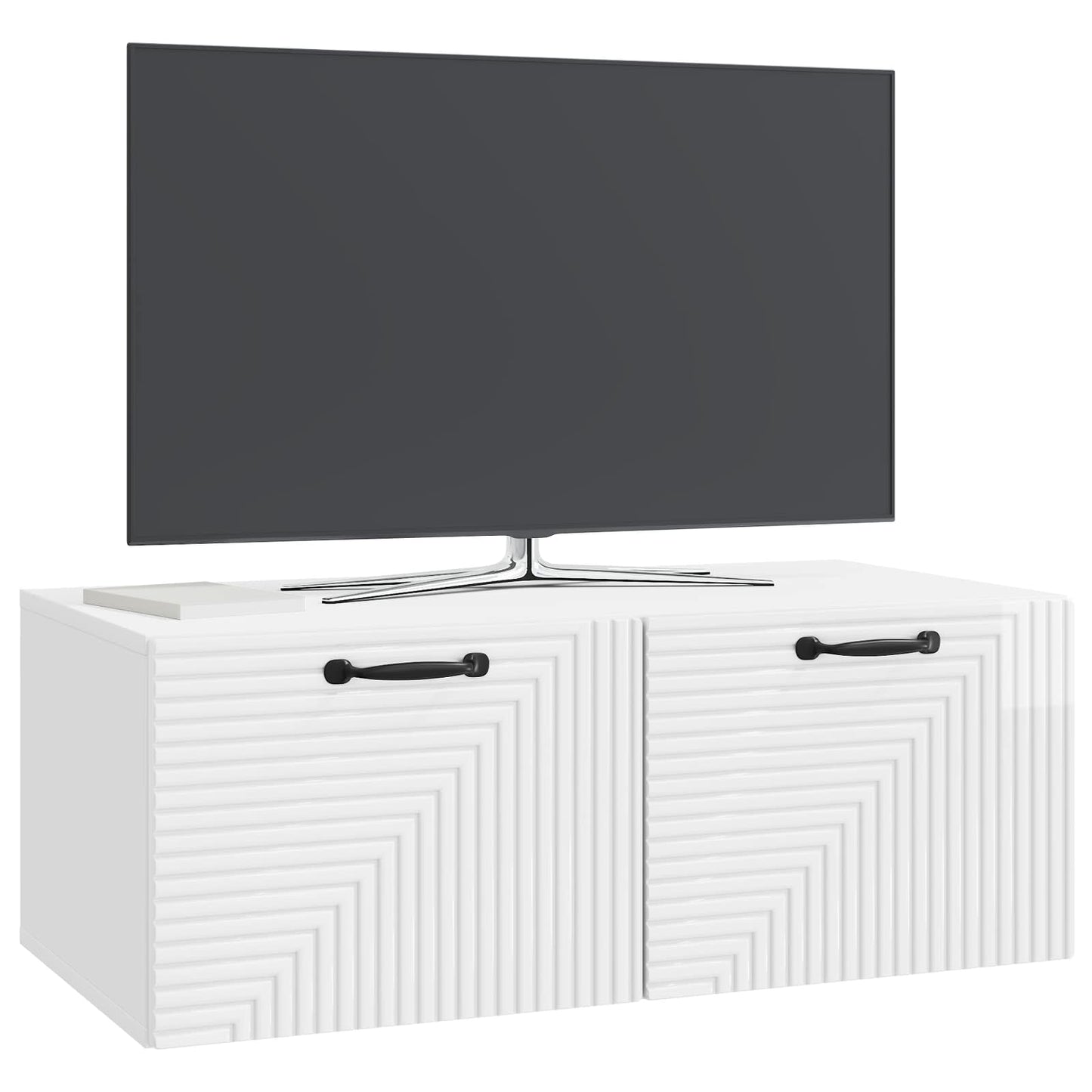 Væghængt TV-skab Vægmonteret Hvid højglans 78,5 x 41 x 30 cm