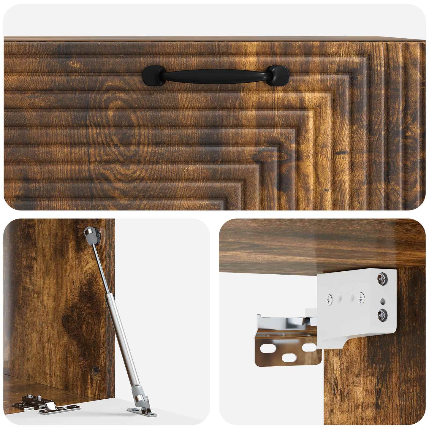 Væghængt TV-skab Røget eg 78,5 x 41 x 30 cm Konstrueret træ