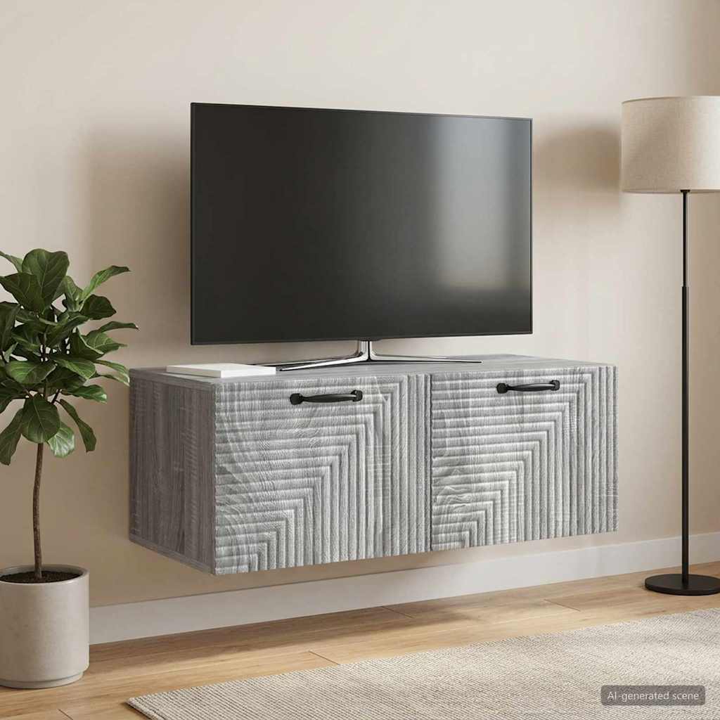 Væghængt TV-skab Vægmonteret Grå sonoma-eg 78,5 x 41 x 30 cm