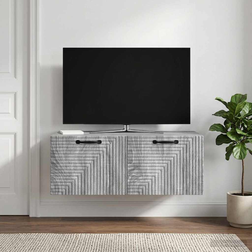 Væghængt TV-skab Vægmonteret Grå sonoma-eg 78,5 x 41 x 30 cm