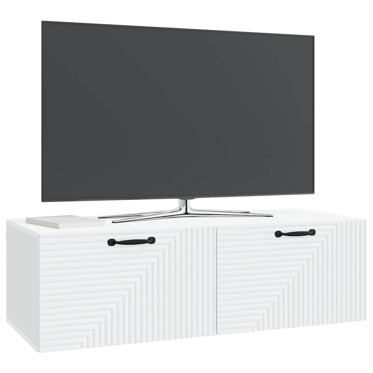 Væghængt TV-skab Hvid 98 x 41 x 30 cm Konstrueret træ