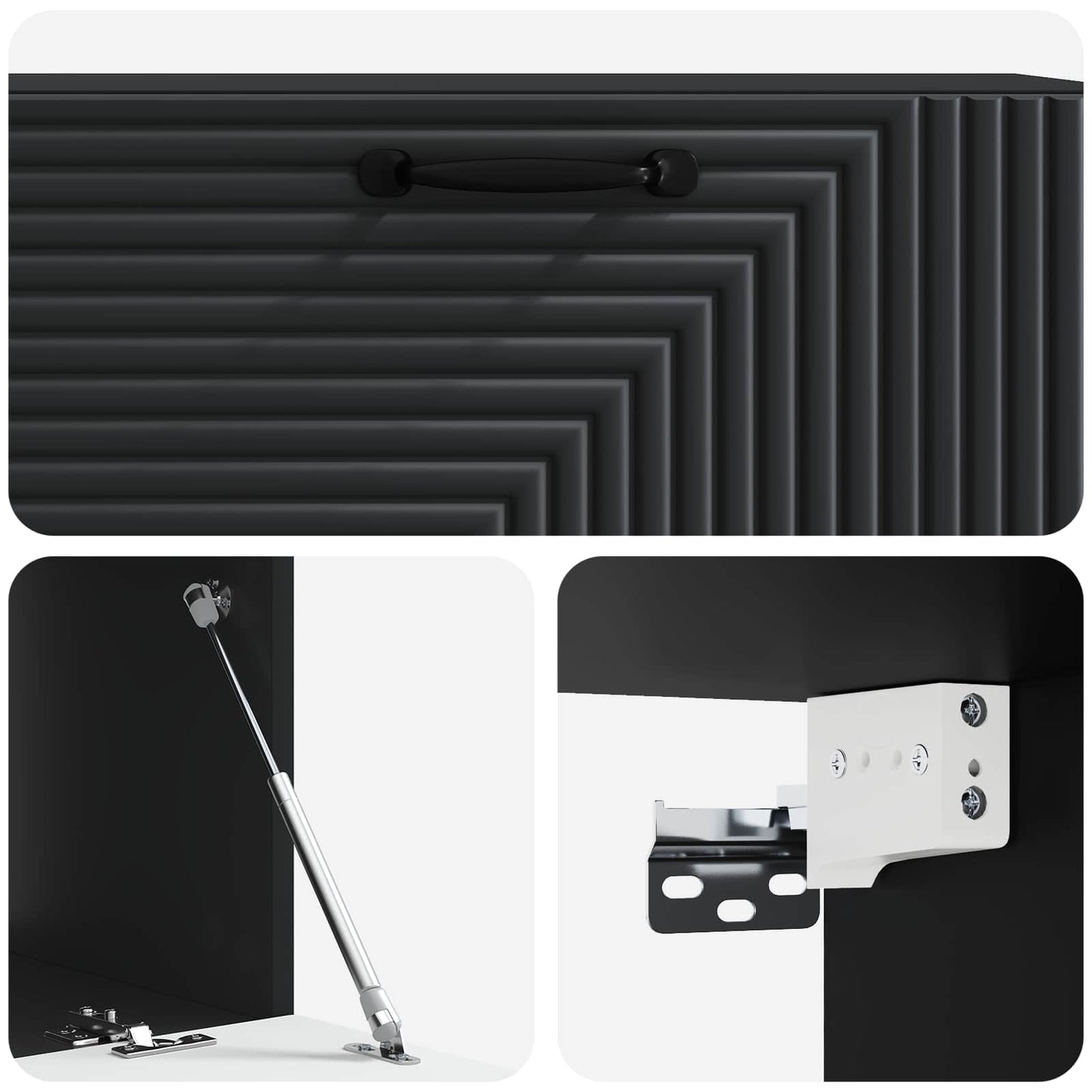 Væghængt TV-skab Sort 98 x 41 x 30 cm Konstrueret træ
