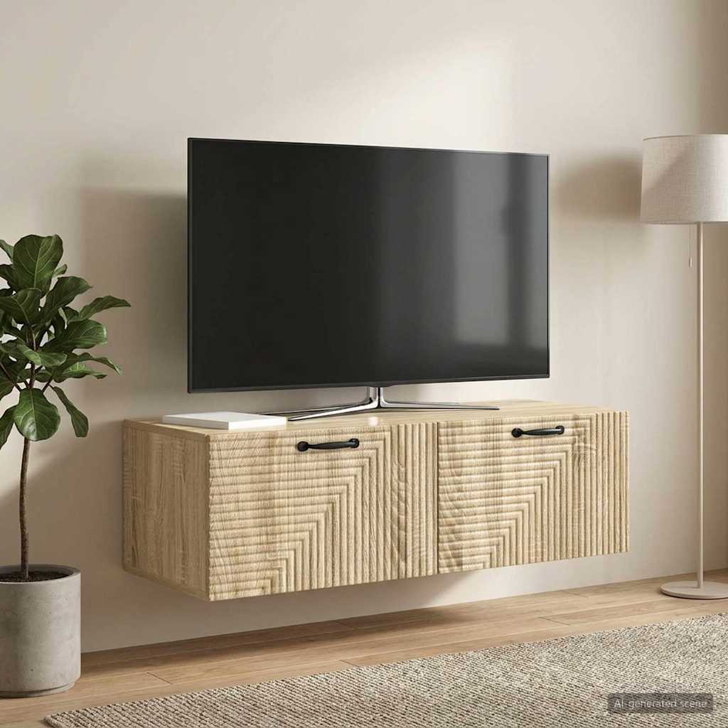 Væghængt TV-skab Sonoma-eg 98 x 41 x 30 cm Konstrueret træ
