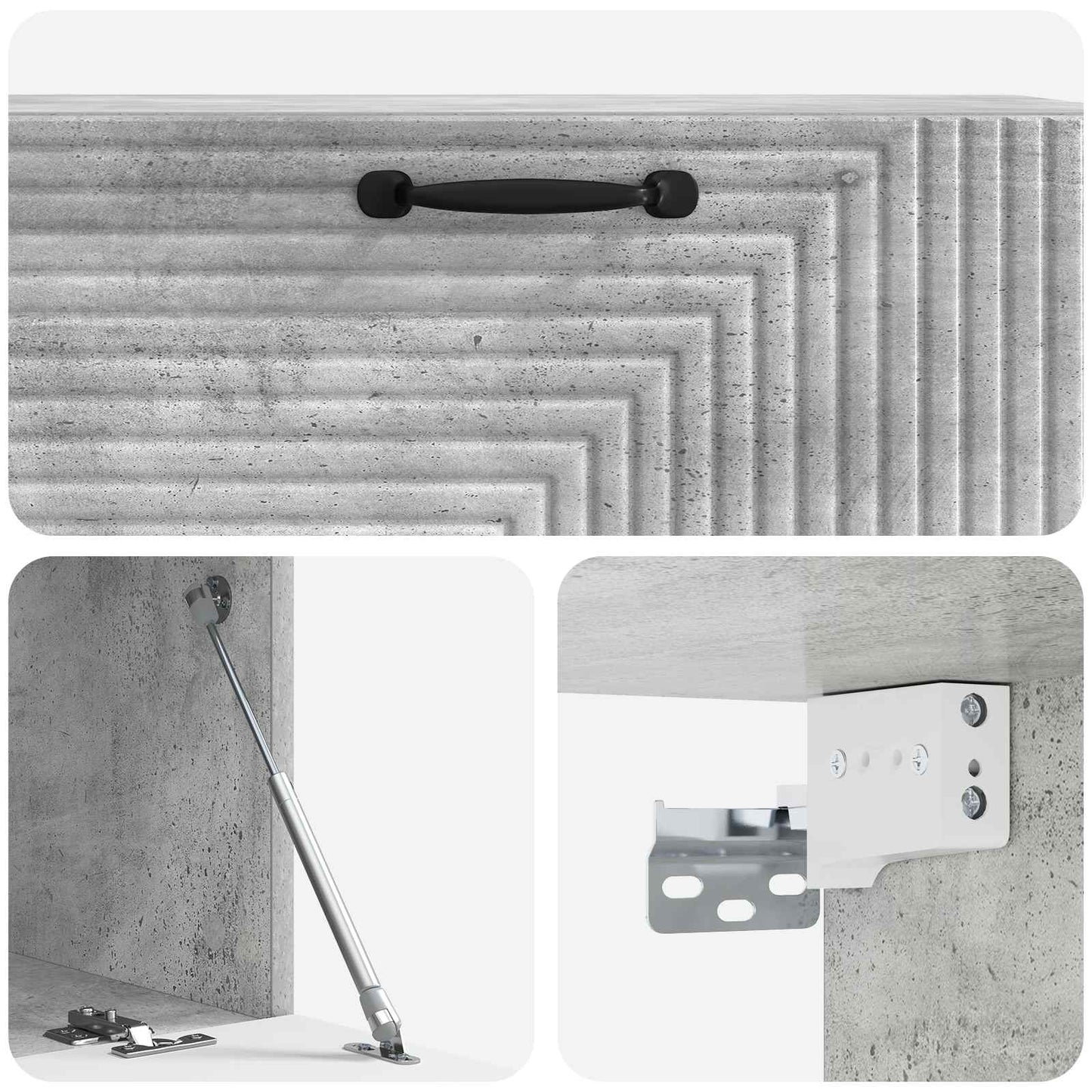 Væghængt TV-skab Betongrå 98 x 41 x 30 cm Konstrueret træ