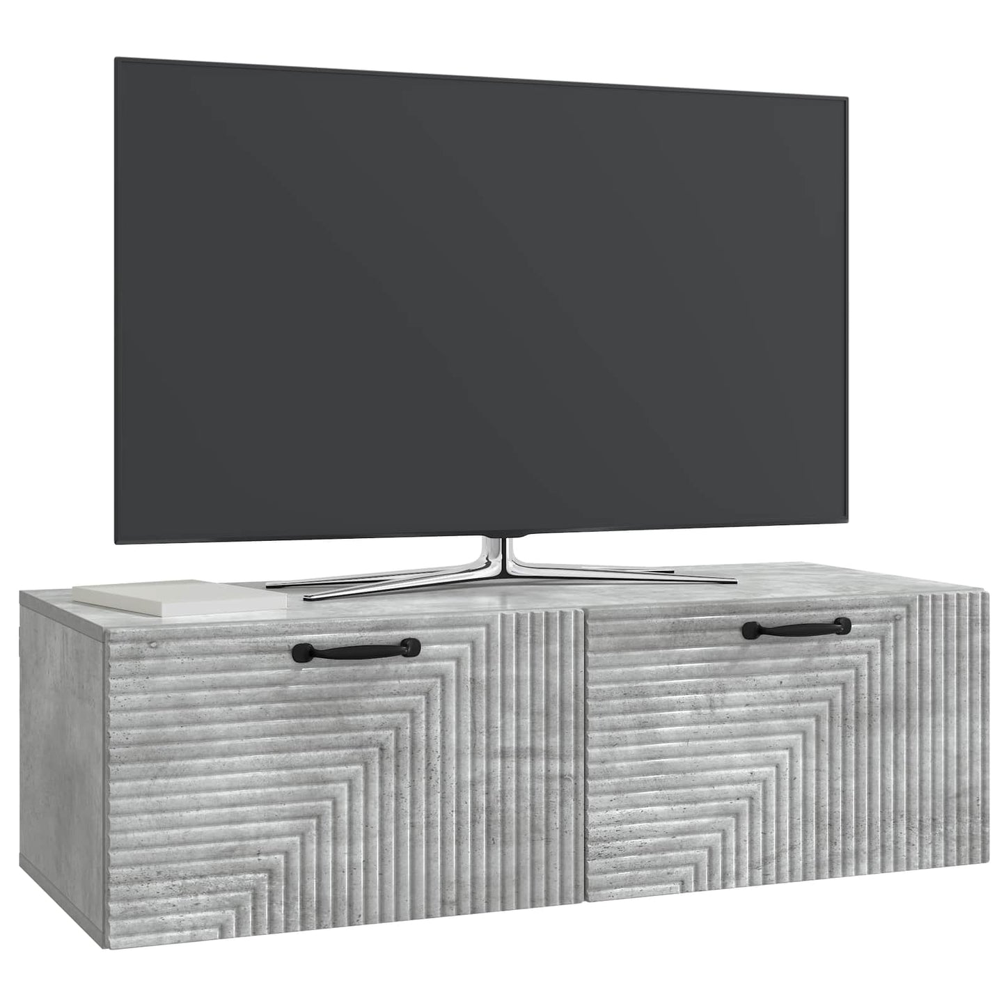 Væghængt TV-skab Betongrå 98 x 41 x 30 cm Konstrueret træ