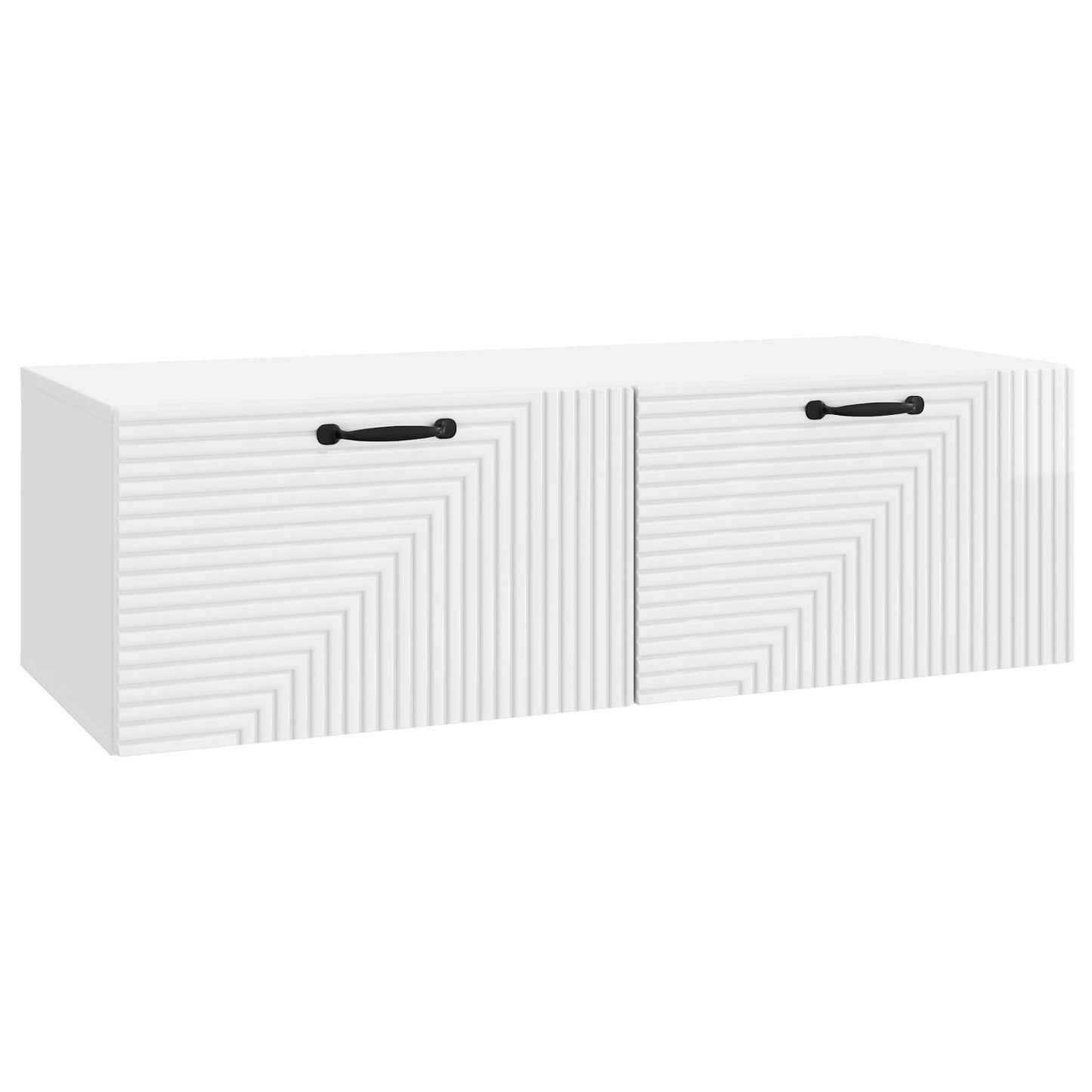 Væghængt TV-skab Hvid højglans 98 x 41 x 30 cm Konstrueret træ