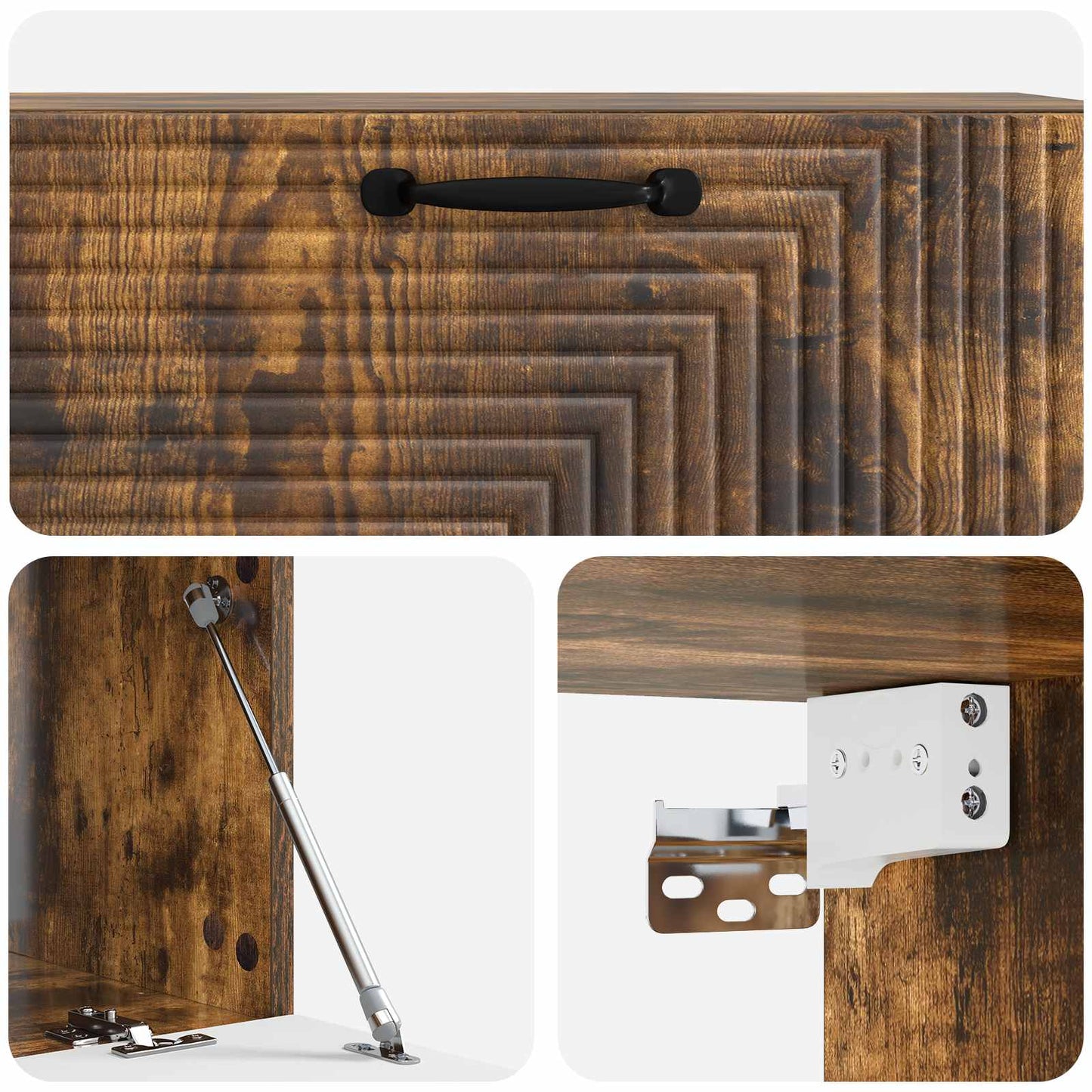 Væghængt TV-skab Røget eg 98 x 41 x 30 cm Konstrueret træ
