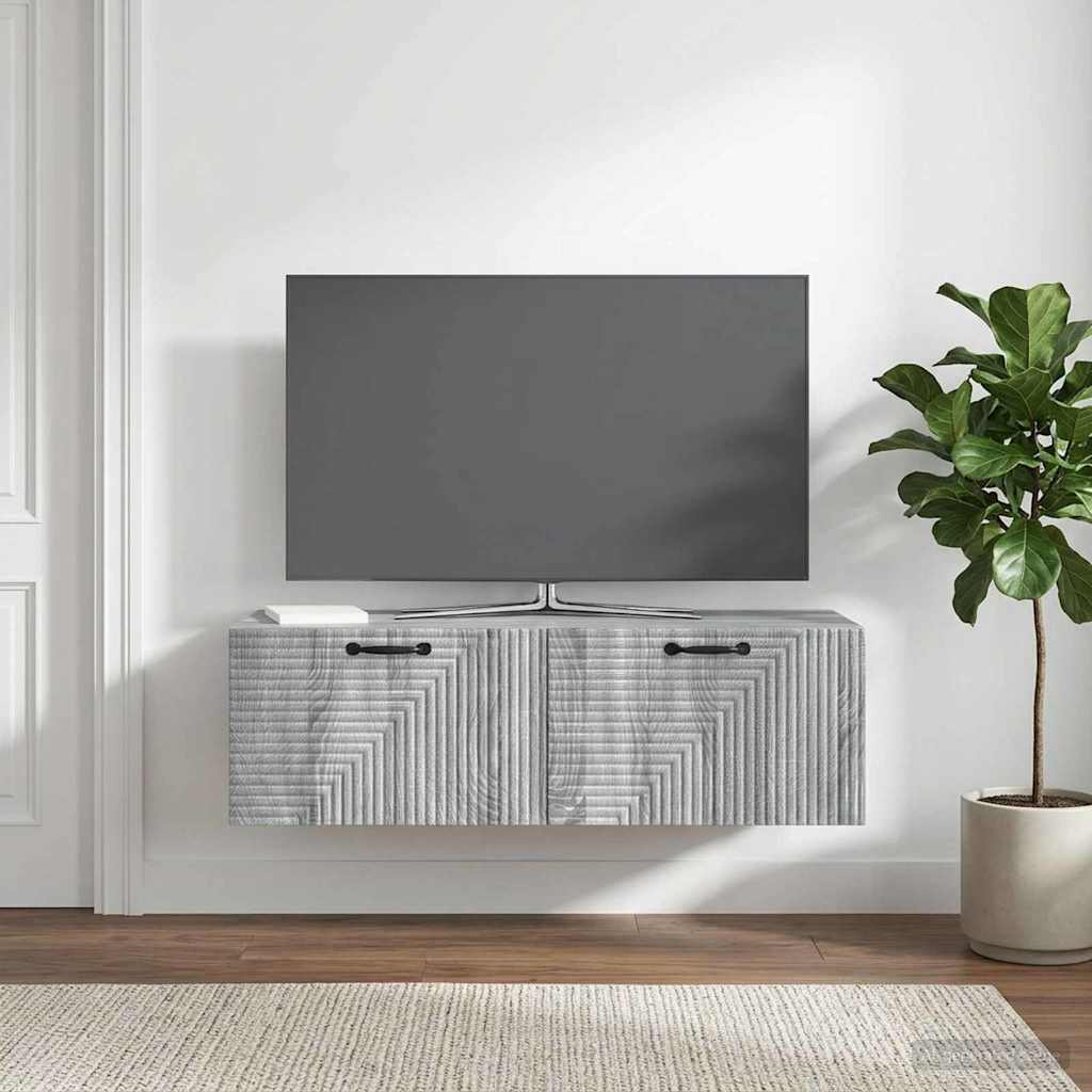 Væghængt TV-skab 98 x 41 x 30 cm Grå sonoma-eg Konstrueret træ