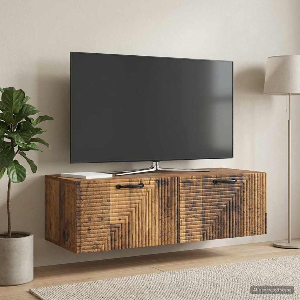Væghængt TV-skab Gammelt træ 98 x 41 x 30 cm Konstrueret træ