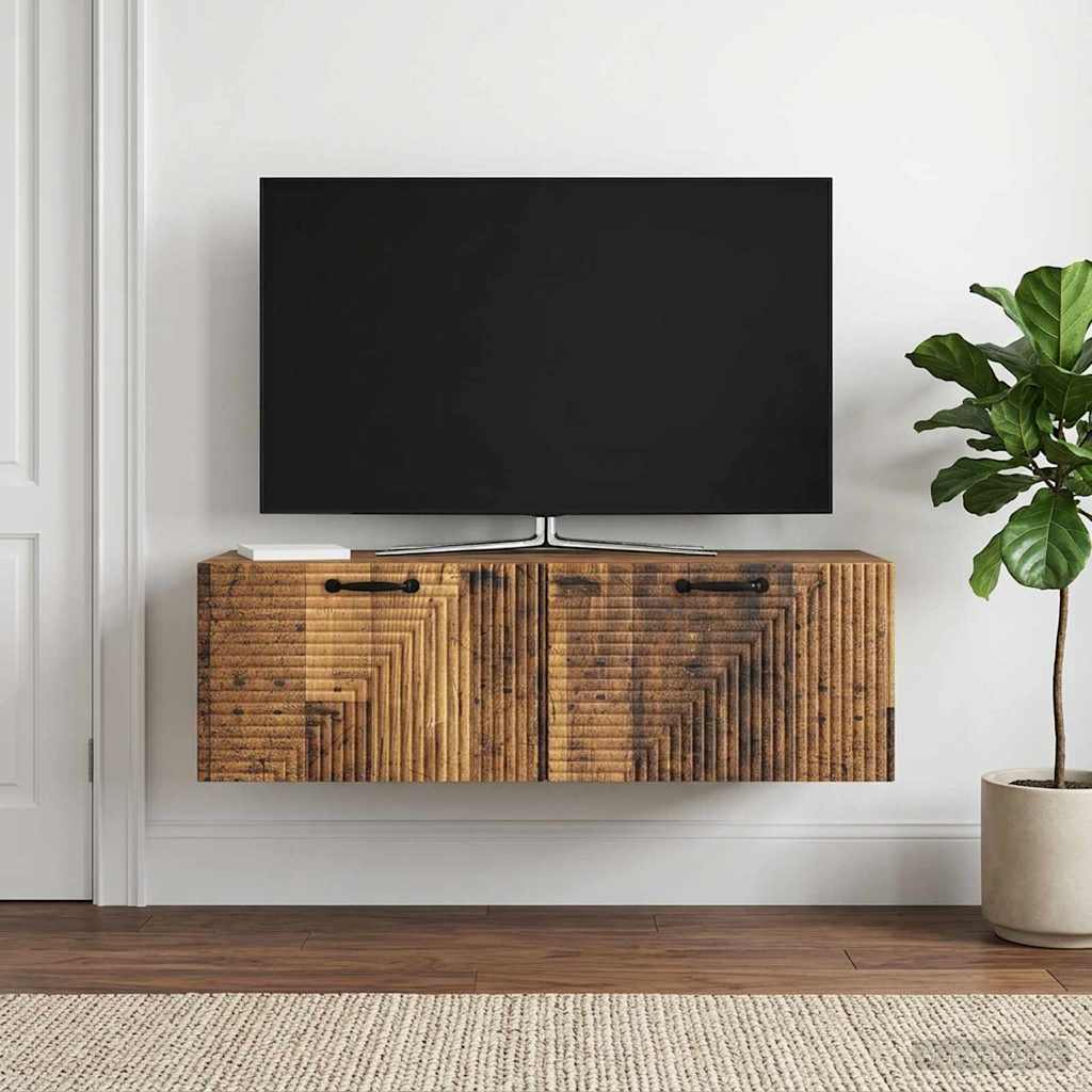 Væghængt TV-skab Gammelt træ 98 x 41 x 30 cm Konstrueret træ