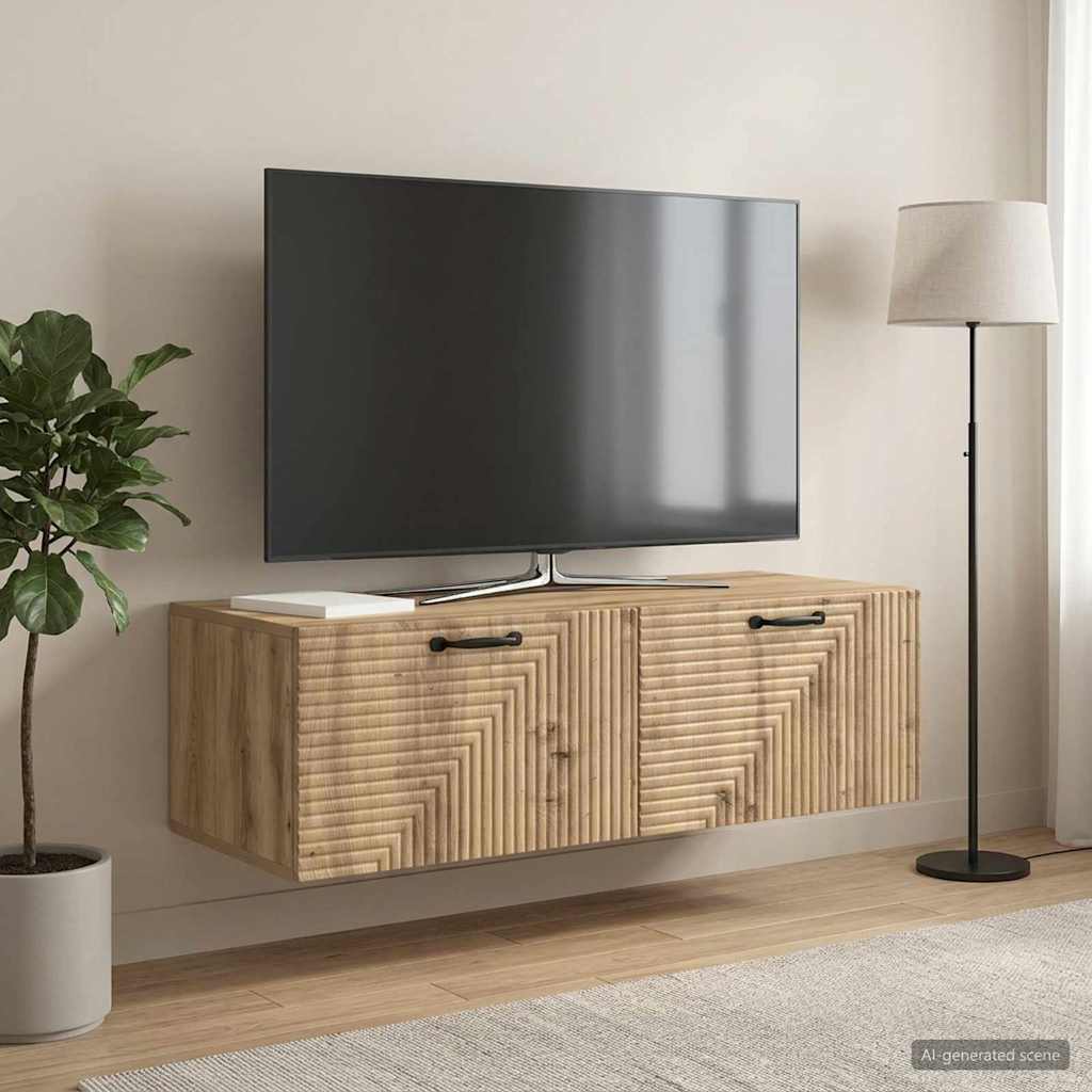 Væghængt TV-skab 98 x 41 x 30 cm Artisan-eg Konstrueret træ