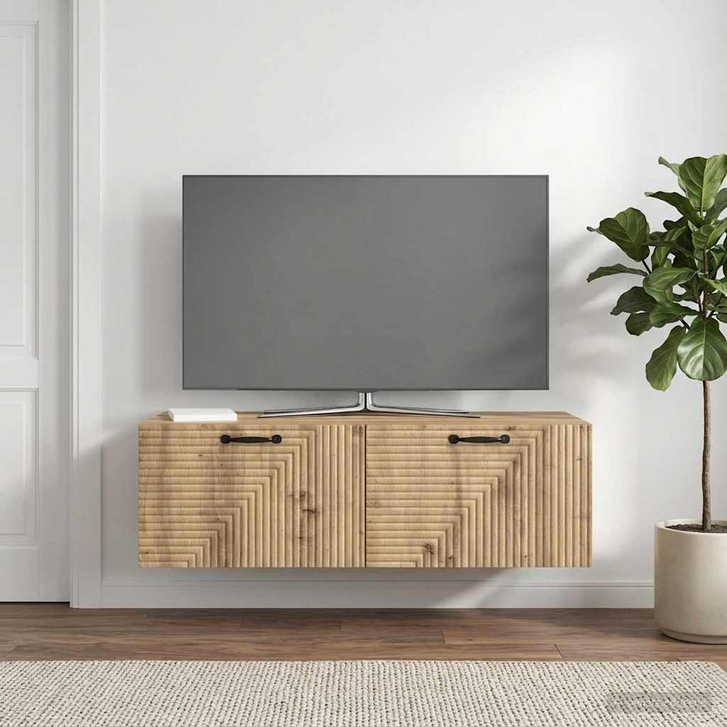 Væghængt TV-skab 98 x 41 x 30 cm Artisan-eg Konstrueret træ