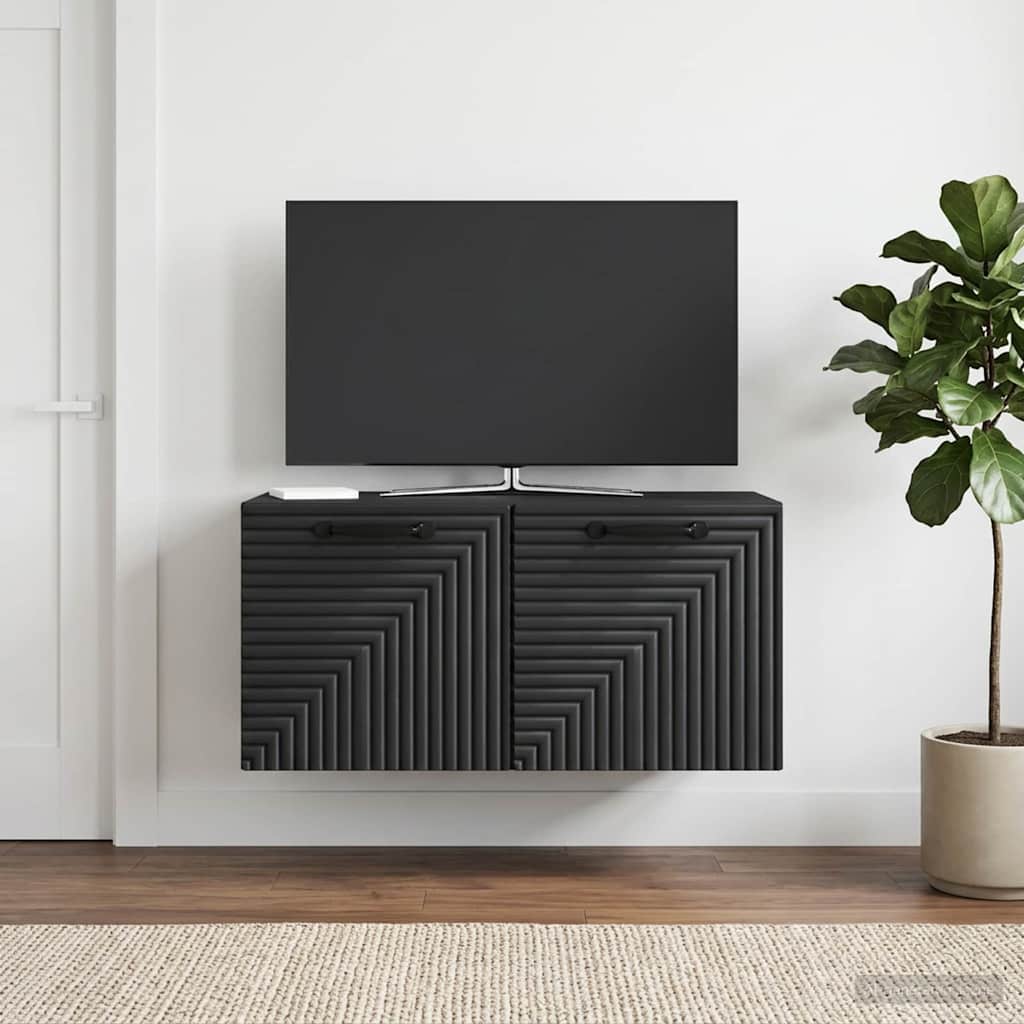 Væghængt TV-skab Sort 59,5 x 31 x 30 cm Konstrueret træ