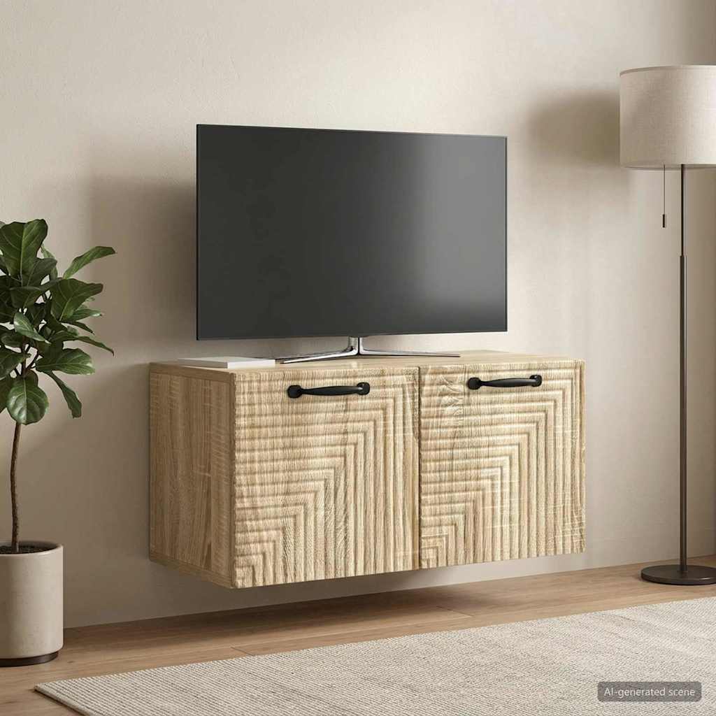 Væghængt TV-skab Sonoma-eg 59,5 x 31 x 30 cm Konstrueret træ