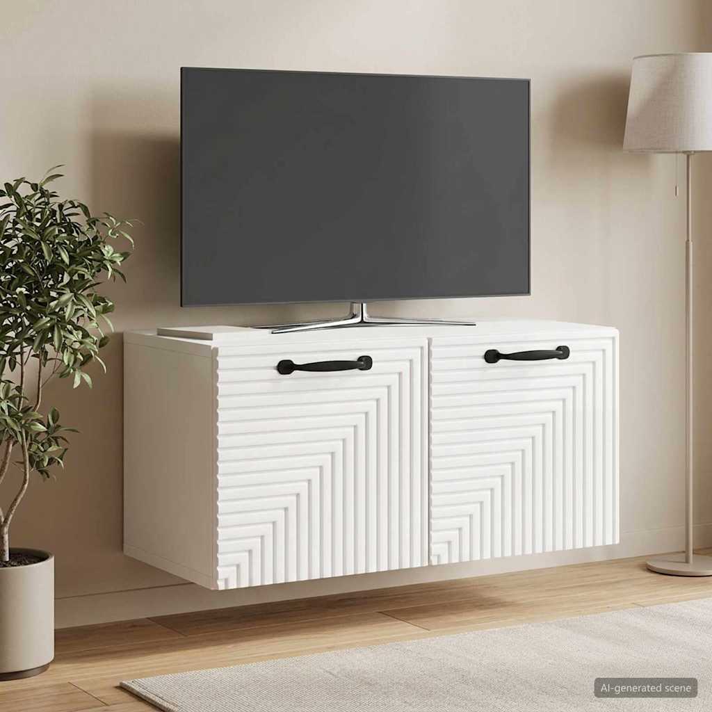 Væghængt TV-skab Vægmonteret Hvid højglans 59,5 x 31 x 30 cm