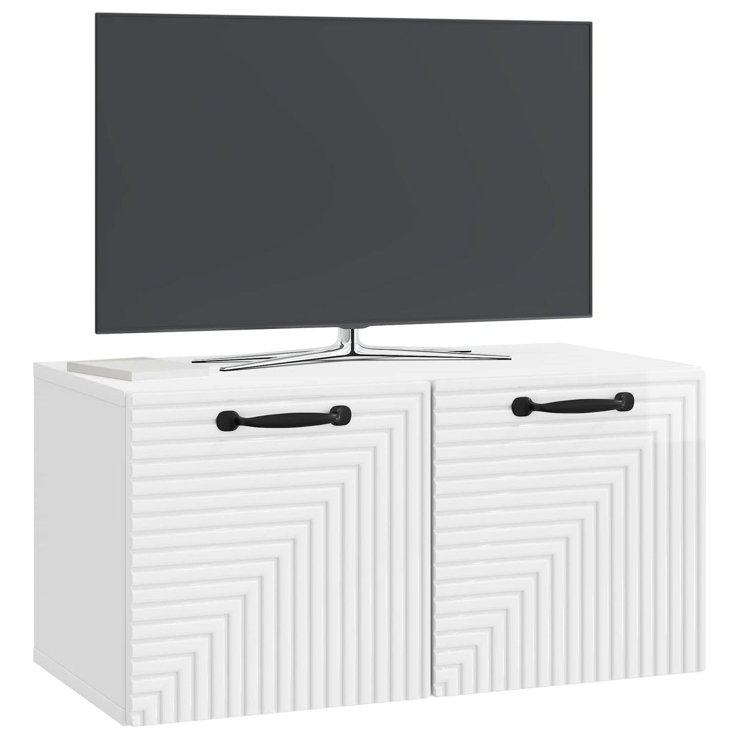 Væghængt TV-skab Vægmonteret Hvid højglans 59,5 x 31 x 30 cm