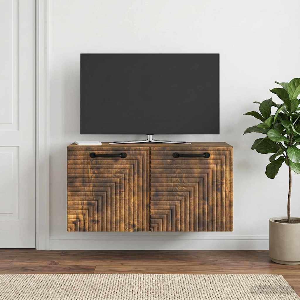 Væghængt TV-skab Røget eg 59,5 x 31 x 30 cm Konstrueret træ
