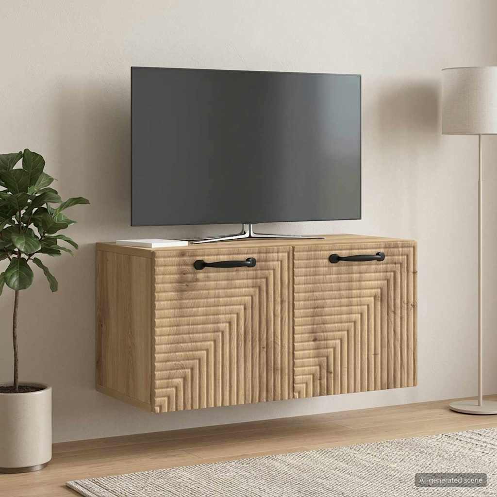 Væghængt TV-skab 59,5 x 31 x 30 cm Artisan-eg Konstrueret træ
