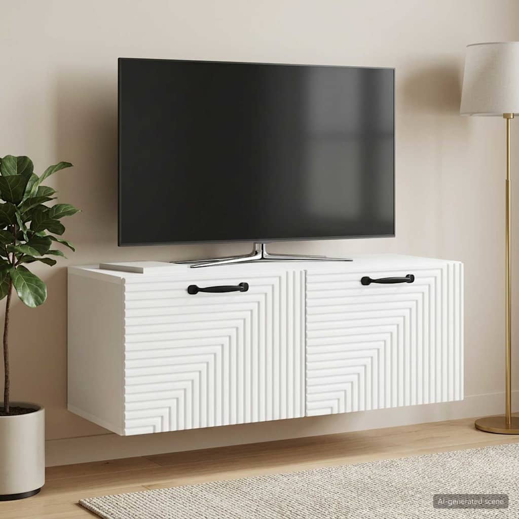 Væghængt TV-skab Hvid 78,5 x 31 x 30 cm Konstrueret træ