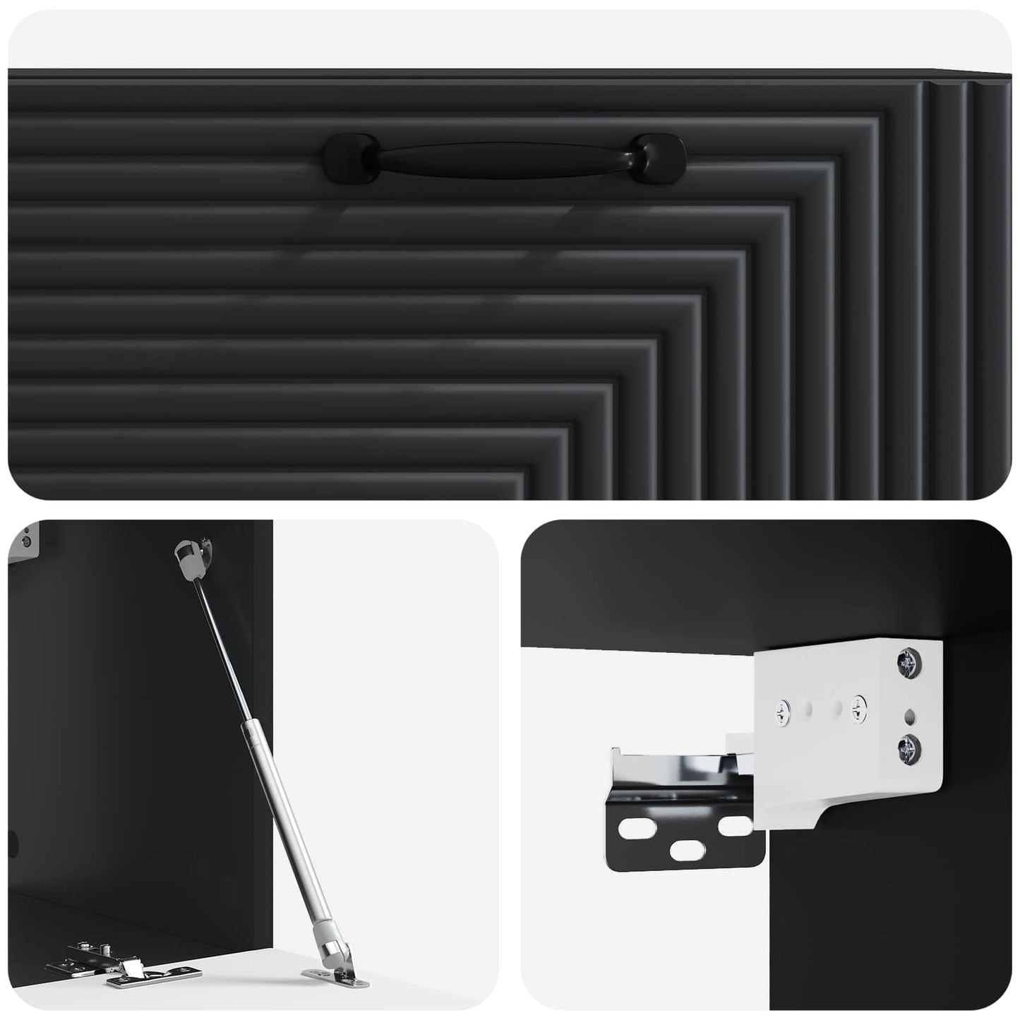 Væghængt TV-skab Sort 78,5 x 31 x 30 cm Konstrueret træ