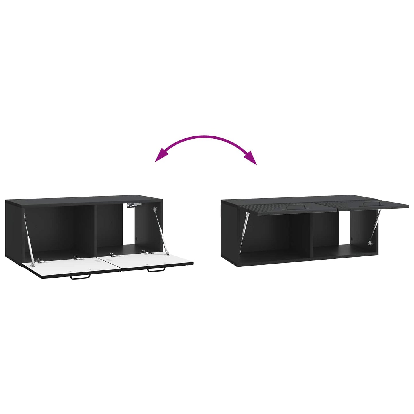Væghængt TV-skab Sort 78,5 x 31 x 30 cm Konstrueret træ