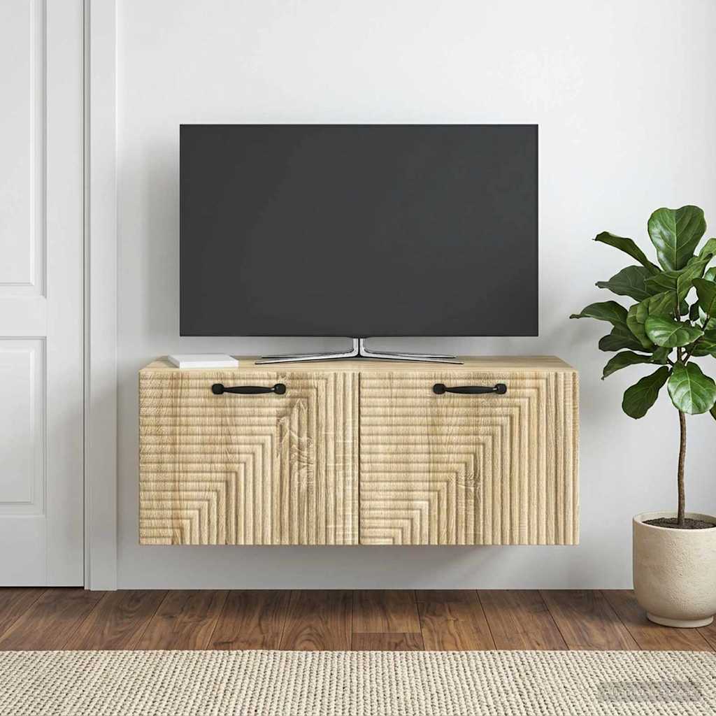 Væghængt TV-skab Sonoma-eg 78,5 x 31 x 30 cm Konstrueret træ