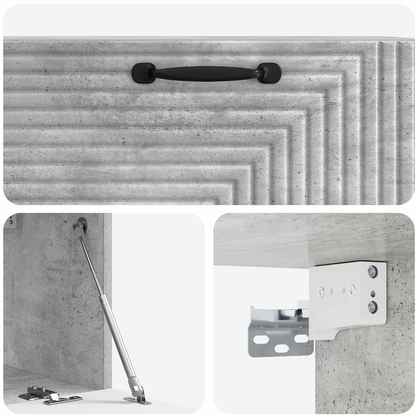 Væghængt TV-skab Betongrå 78,5 x 31 x 30 cm Konstrueret træ