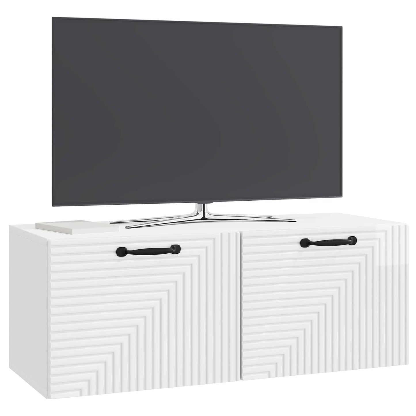 Væghængt TV-skab Vægmonteret Hvid højglans 78,5 x 31 x 30 cm
