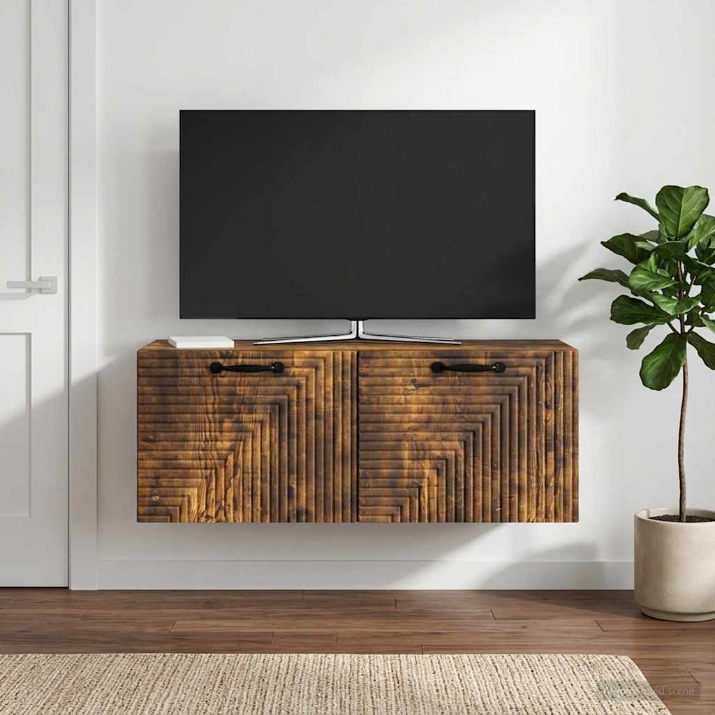 Væghængt TV-skab Røget eg 78,5 x 31 x 30 cm Konstrueret træ