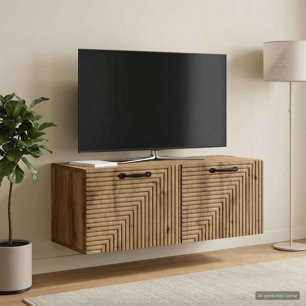Væghængt TV-skab 78,5 x 31 x 30 cm Artisan-eg Konstrueret træ