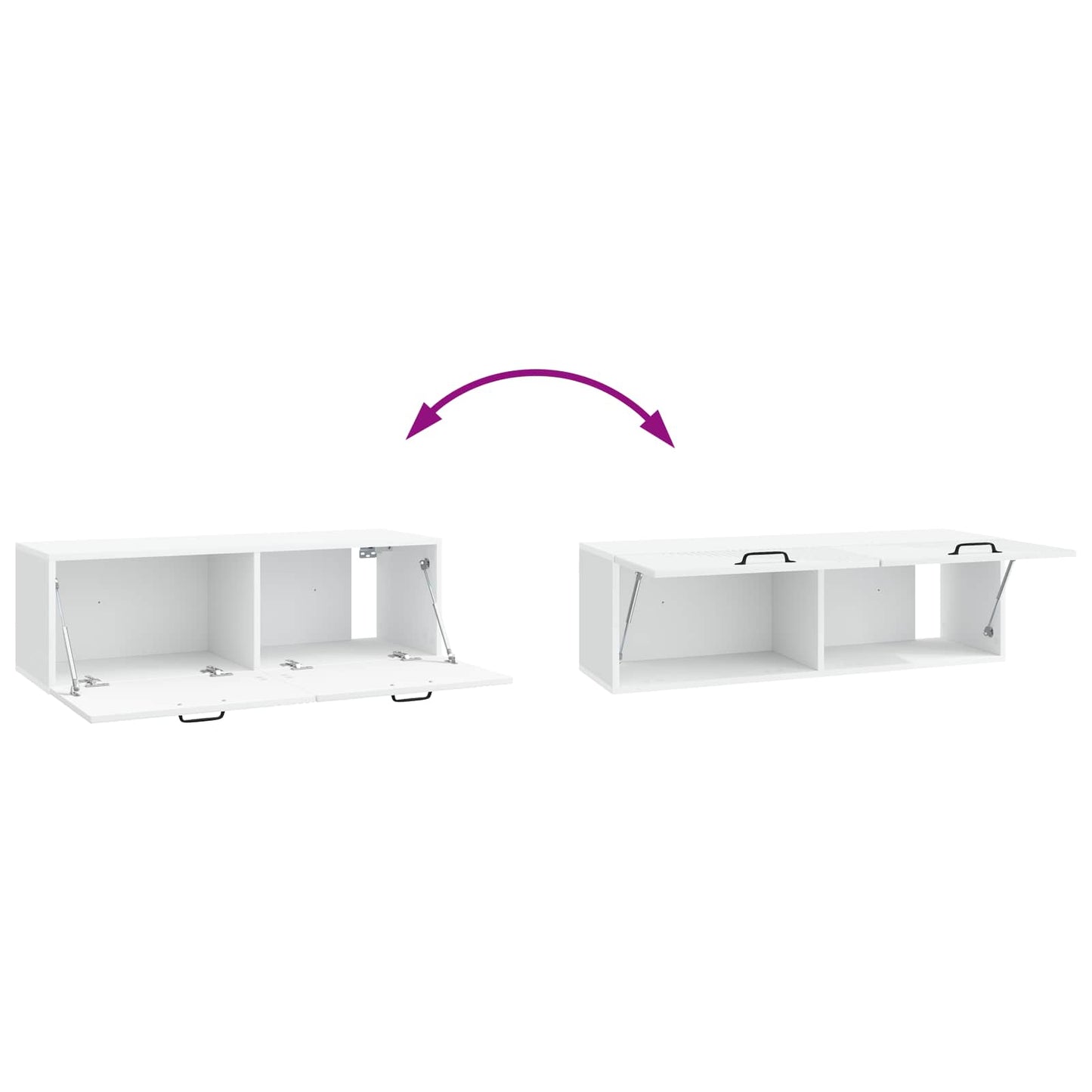 Væghængt TV-skab Hvid 98 x 31 x 30 cm Konstrueret træ
