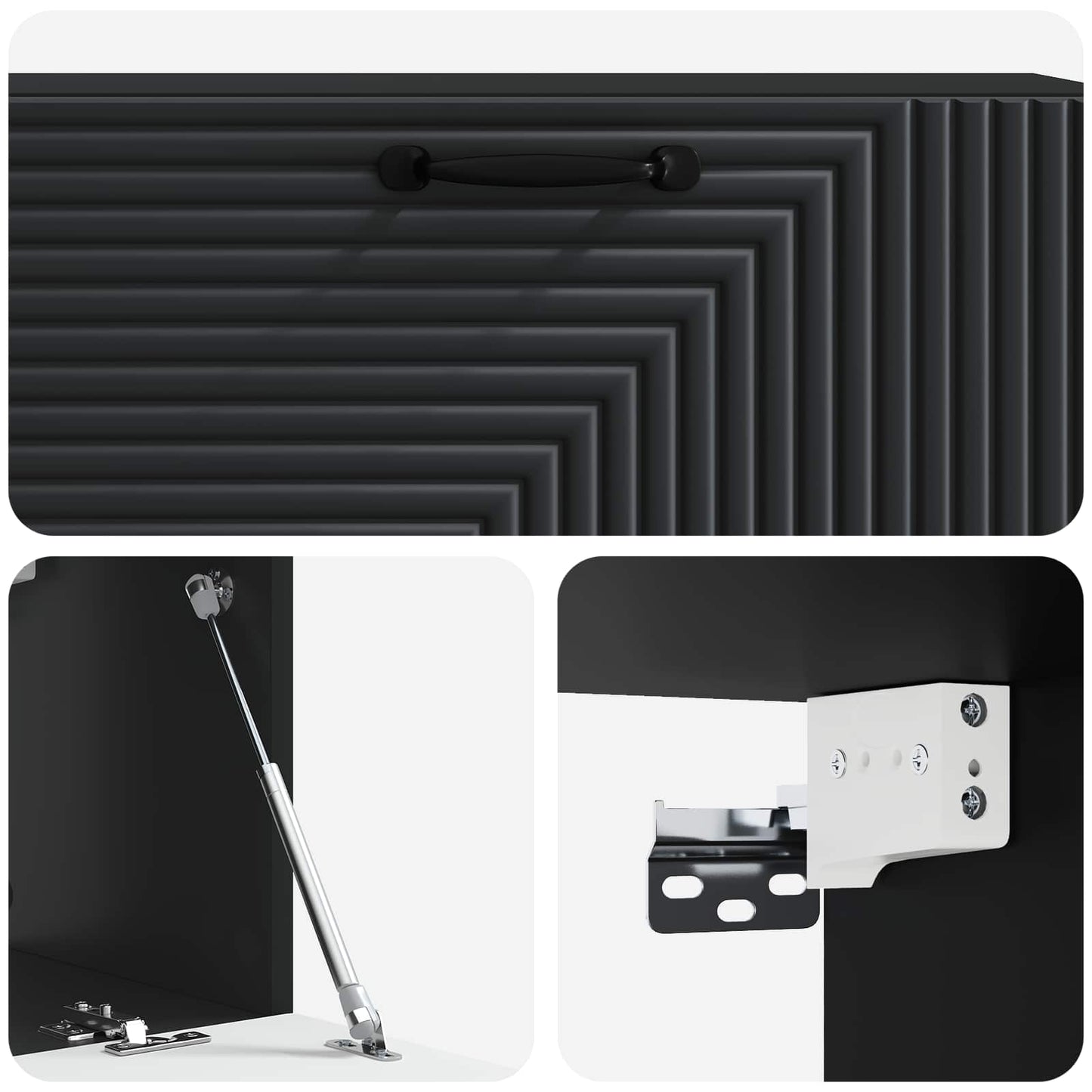 Væghængt TV-skab Sort 98 x 31 x 30 cm Konstrueret træ