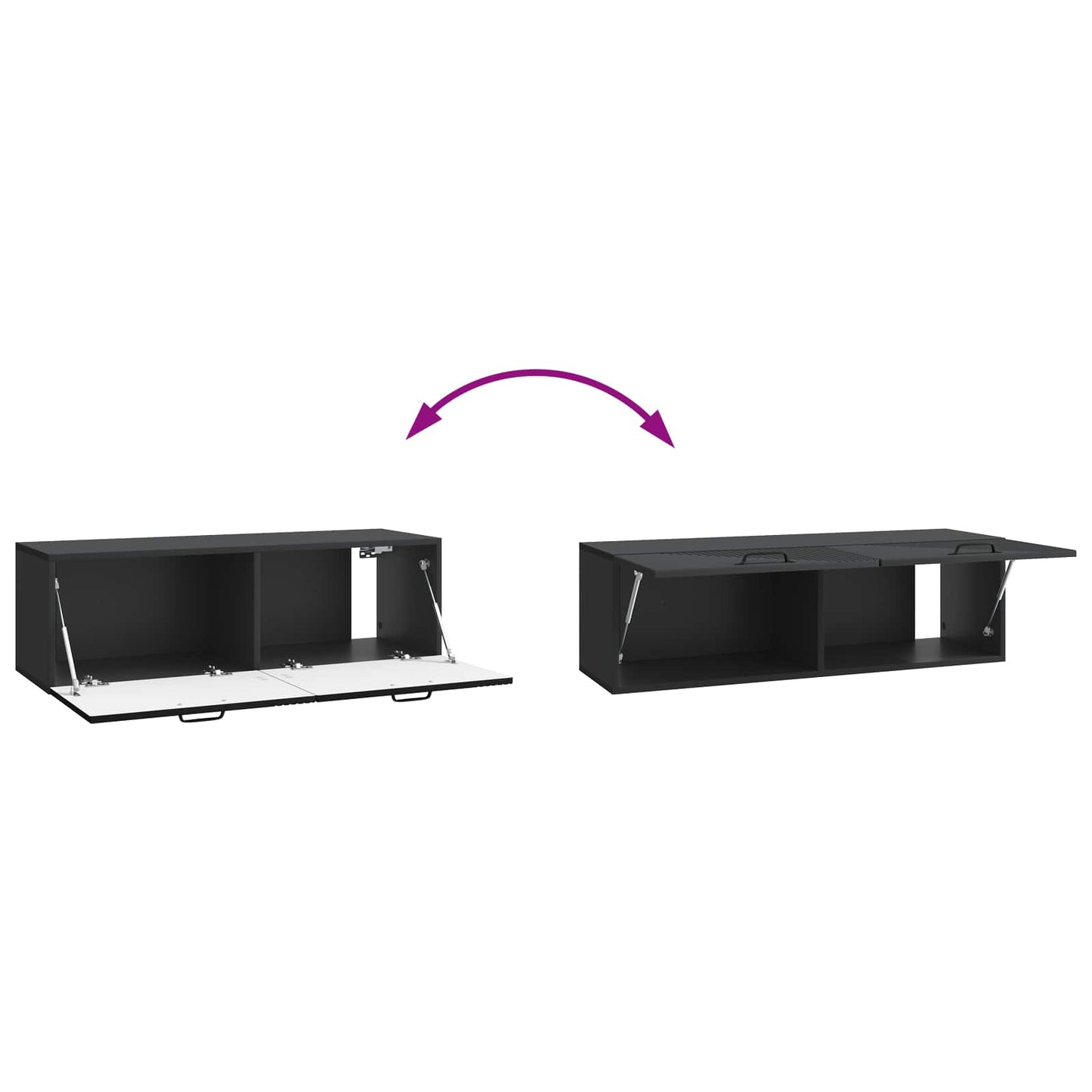 Væghængt TV-skab Sort 98 x 31 x 30 cm Konstrueret træ