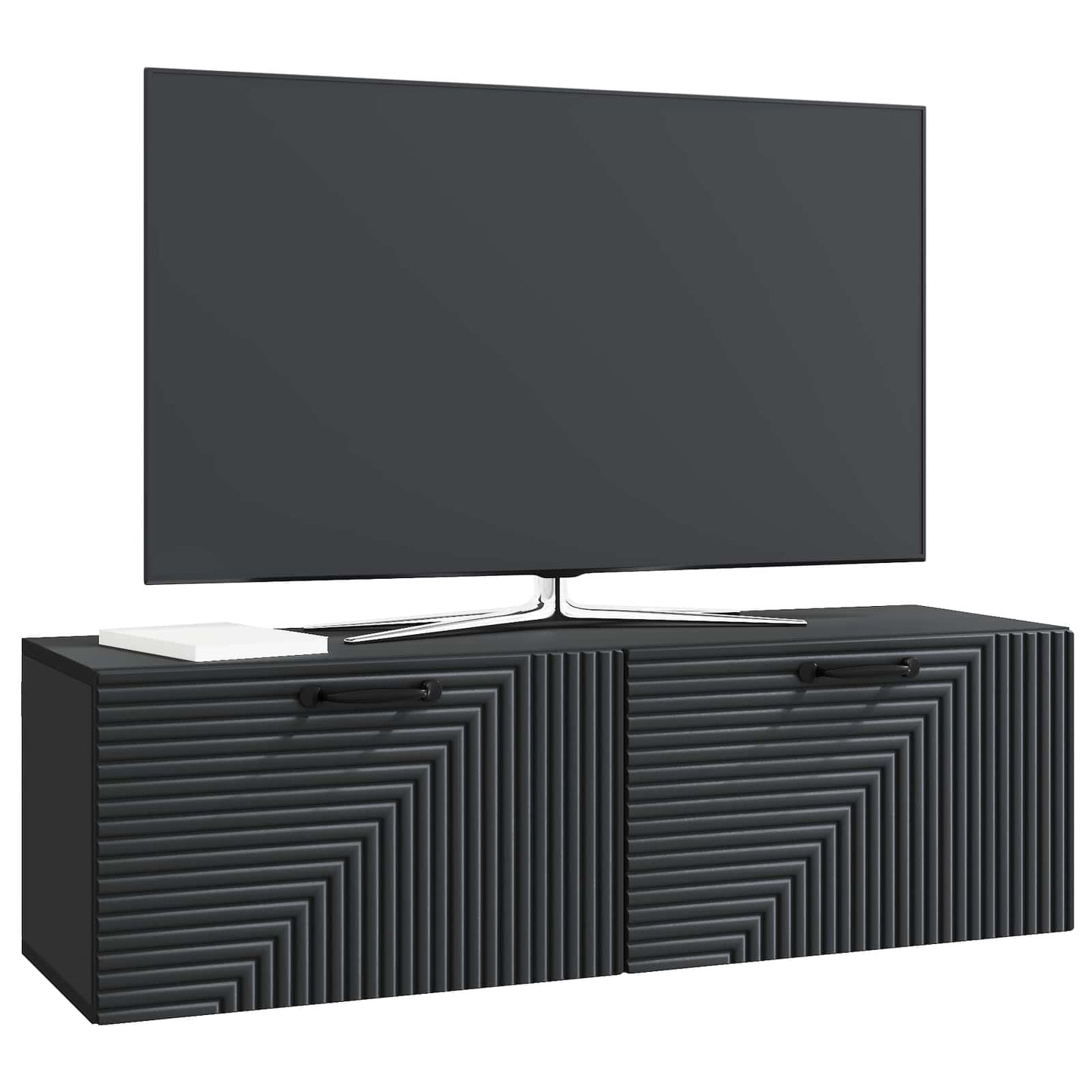 Væghængt TV-skab Sort 98 x 31 x 30 cm Konstrueret træ