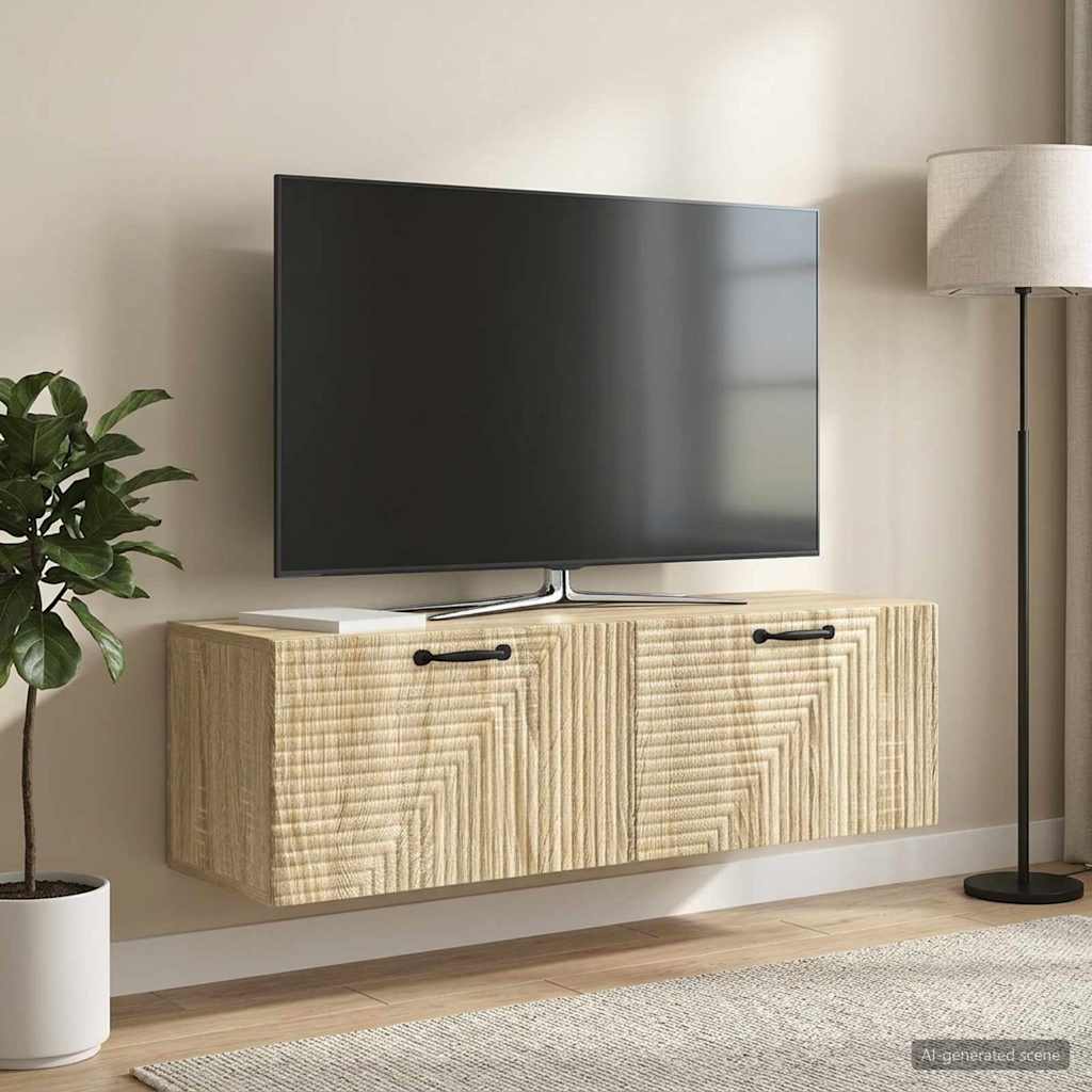 Væghængt TV-skab Sonoma-eg 98 x 31 x 30 cm Konstrueret træ