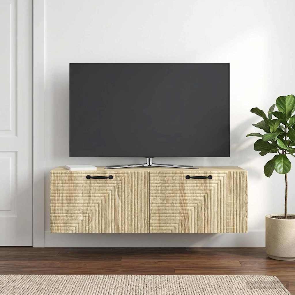 Væghængt TV-skab Sonoma-eg 98 x 31 x 30 cm Konstrueret træ