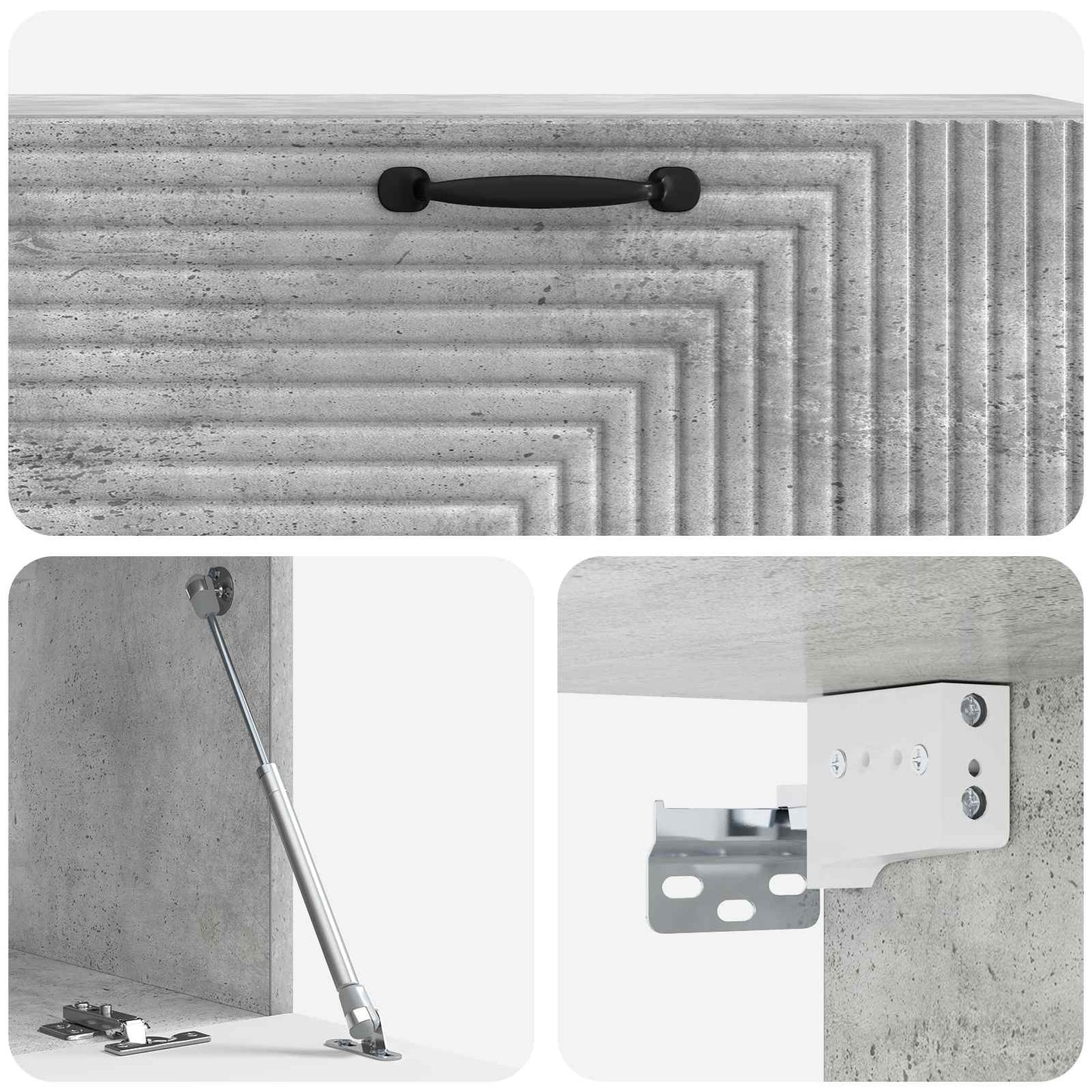 Væghængt TV-skab Betongrå 98 x 31 x 30 cm Konstrueret træ