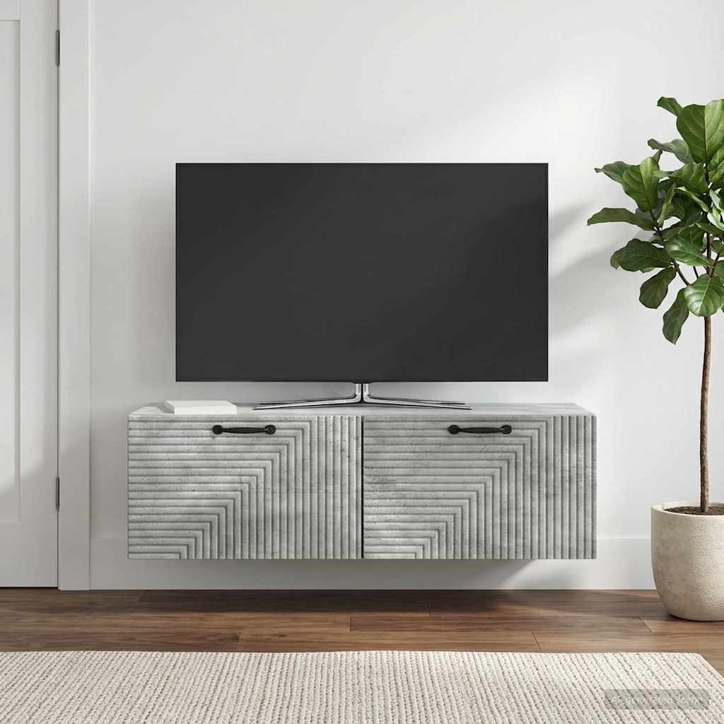 Væghængt TV-skab Betongrå 98 x 31 x 30 cm Konstrueret træ