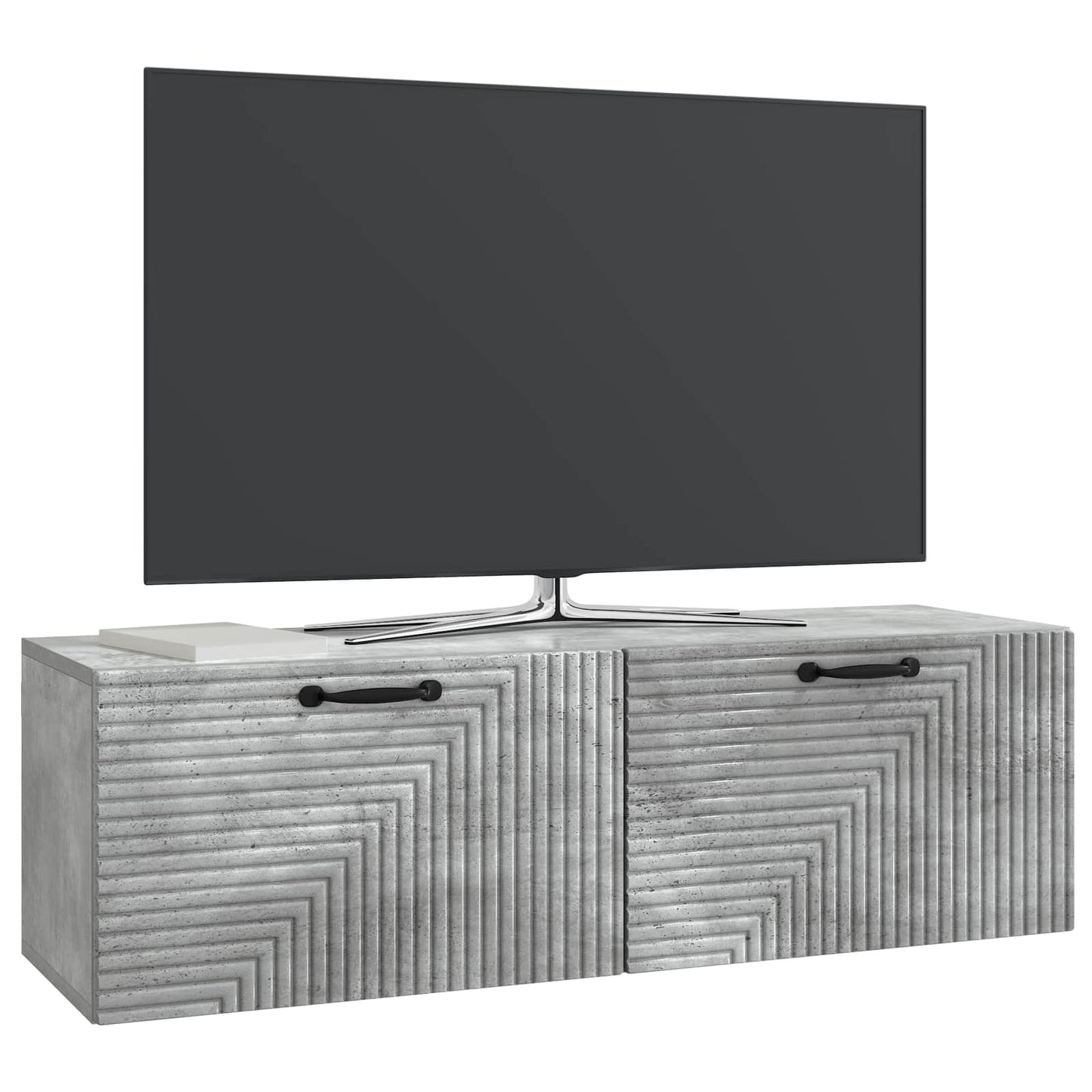 Væghængt TV-skab Betongrå 98 x 31 x 30 cm Konstrueret træ