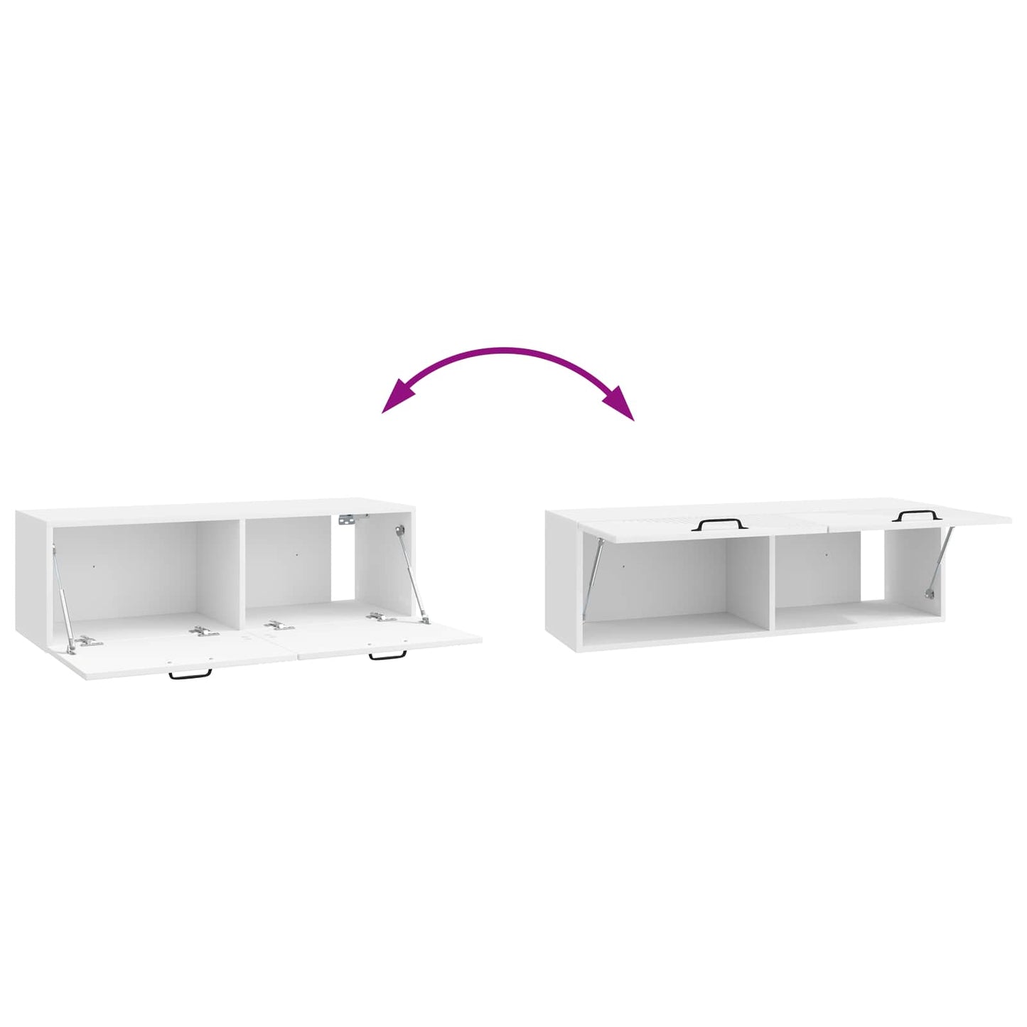 Væghængt TV-skab Hvid højglans 98 x 31 x 30 cm Konstrueret træ