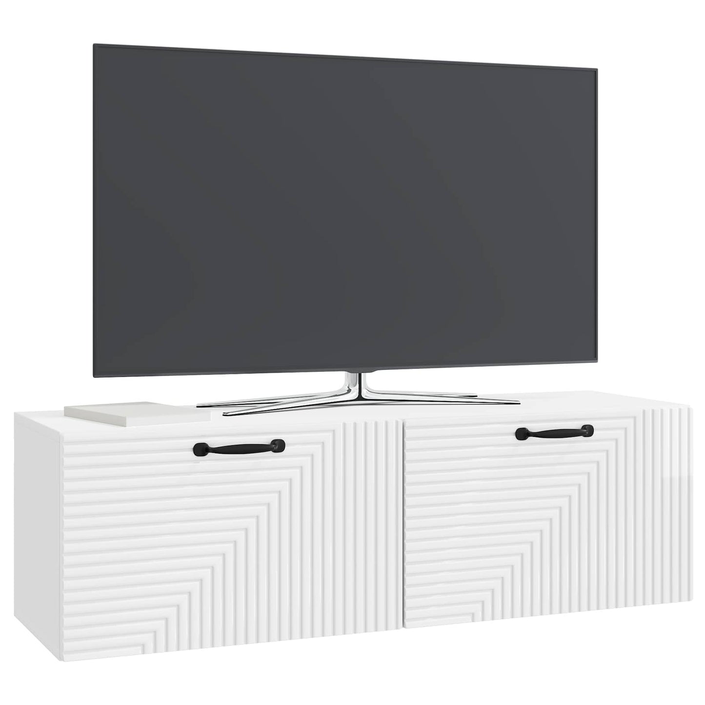 Væghængt TV-skab Hvid højglans 98 x 31 x 30 cm Konstrueret træ
