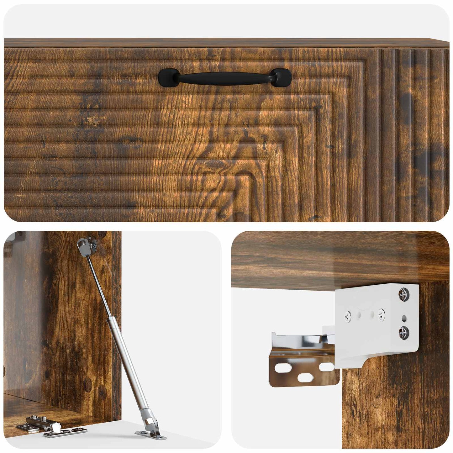 Væghængt TV-skab Røget eg 98 x 31 x 30 cm Konstrueret træ