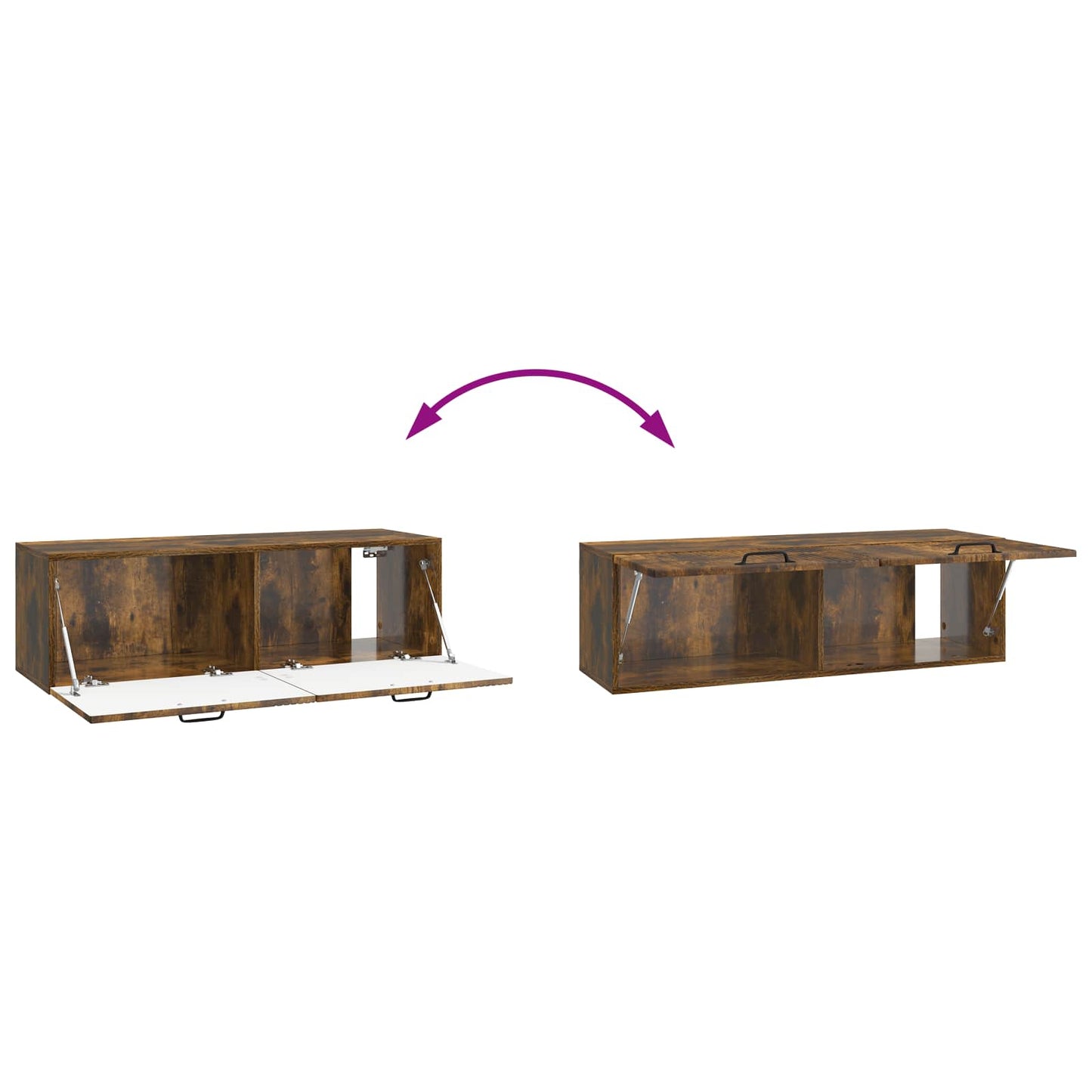 Væghængt TV-skab Røget eg 98 x 31 x 30 cm Konstrueret træ