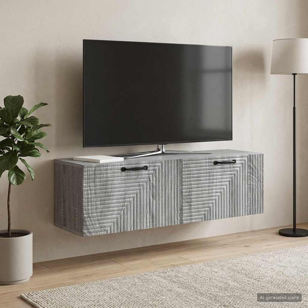 Væghængt TV-skab Grå sonoma-eg 98 x 31 x 30 cm Konstrueret træ