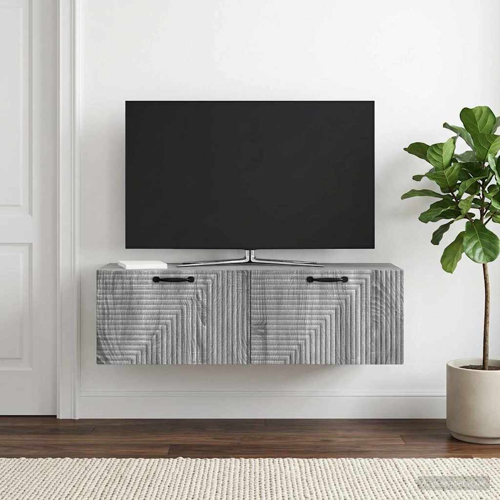 Væghængt TV-skab Grå sonoma-eg 98 x 31 x 30 cm Konstrueret træ