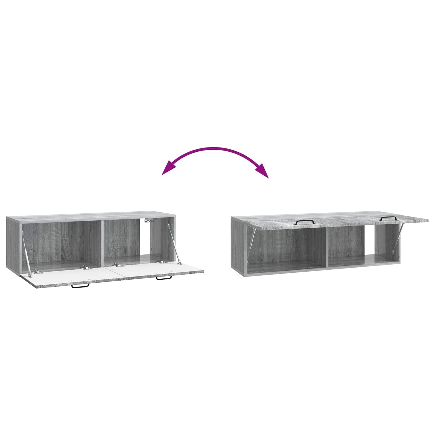 Væghængt TV-skab Grå sonoma-eg 98 x 31 x 30 cm Konstrueret træ