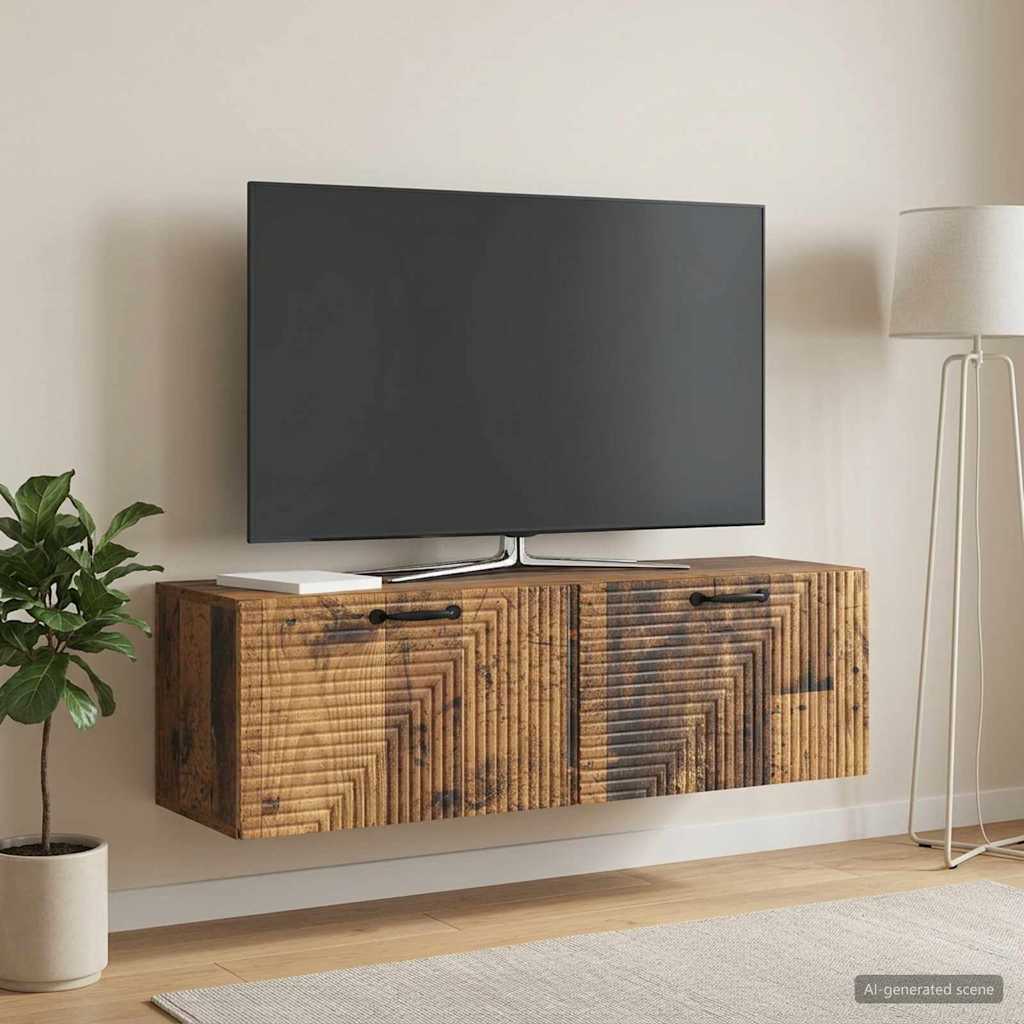 Væghængt TV-skab Gammelt træ 98 x 31 x 30 cm Konstrueret træ
